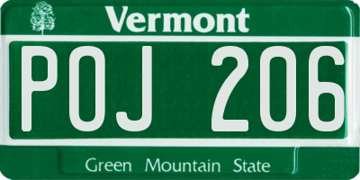 VT license plate POJ206