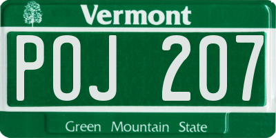 VT license plate POJ207