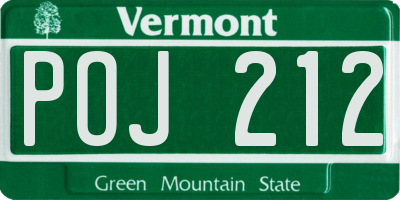 VT license plate POJ212