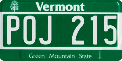 VT license plate POJ215