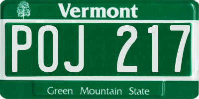 VT license plate POJ217