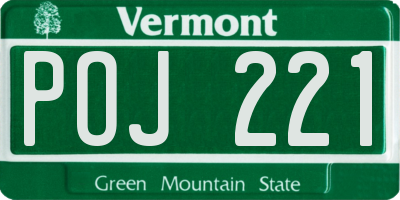 VT license plate POJ221