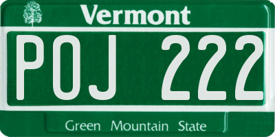 VT license plate POJ222
