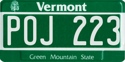 VT license plate POJ223