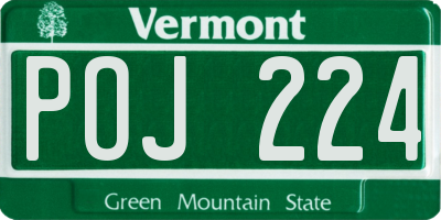 VT license plate POJ224