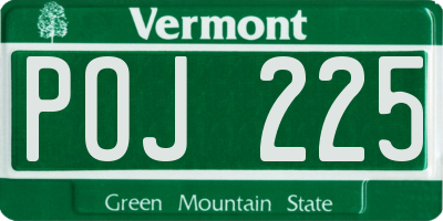 VT license plate POJ225