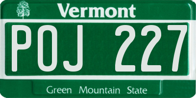 VT license plate POJ227