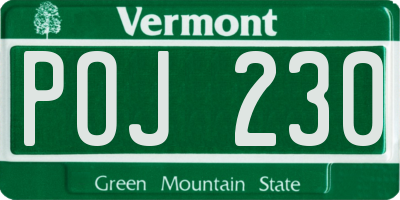 VT license plate POJ230