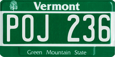 VT license plate POJ236
