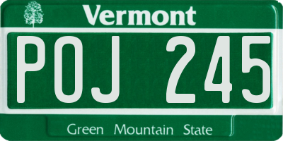 VT license plate POJ245