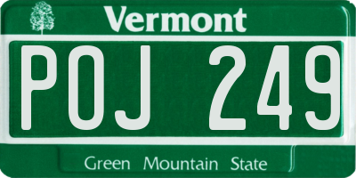VT license plate POJ249