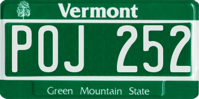 VT license plate POJ252