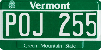 VT license plate POJ255