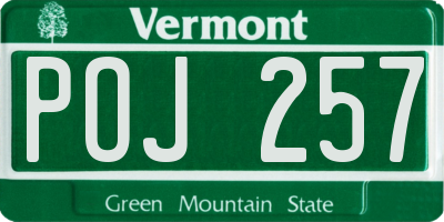 VT license plate POJ257
