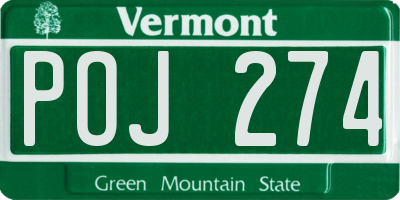 VT license plate POJ274