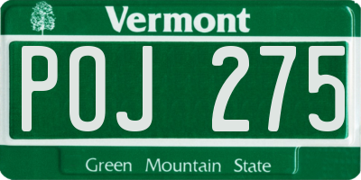 VT license plate POJ275