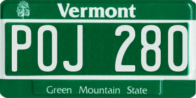 VT license plate POJ280