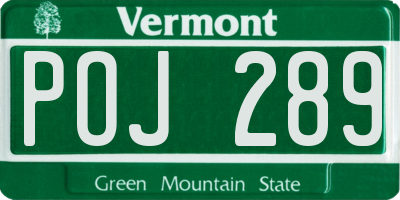 VT license plate POJ289