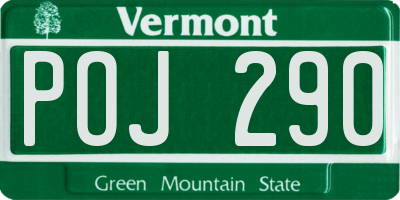 VT license plate POJ290