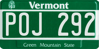 VT license plate POJ292