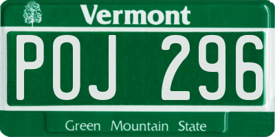 VT license plate POJ296