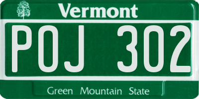 VT license plate POJ302