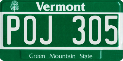 VT license plate POJ305