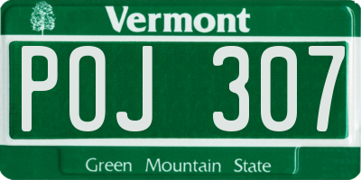 VT license plate POJ307