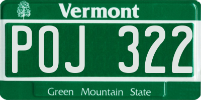 VT license plate POJ322