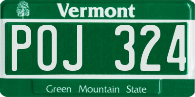 VT license plate POJ324