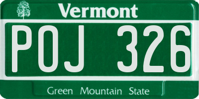 VT license plate POJ326