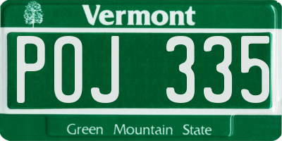 VT license plate POJ335