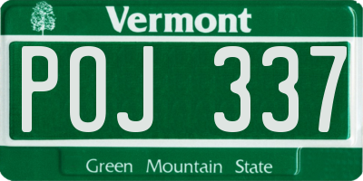 VT license plate POJ337