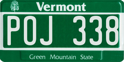 VT license plate POJ338