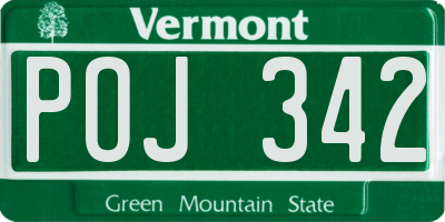 VT license plate POJ342