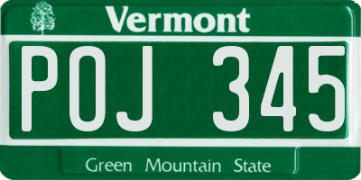 VT license plate POJ345