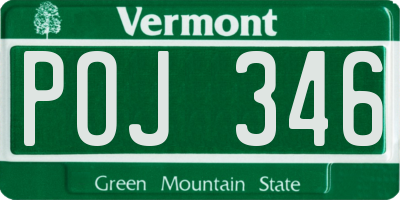 VT license plate POJ346