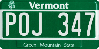 VT license plate POJ347