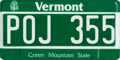 VT license plate POJ355