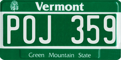 VT license plate POJ359