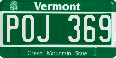 VT license plate POJ369