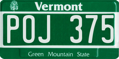 VT license plate POJ375