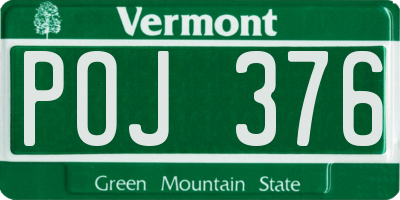 VT license plate POJ376