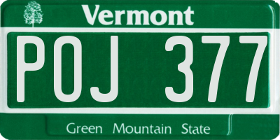 VT license plate POJ377