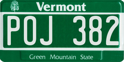 VT license plate POJ382