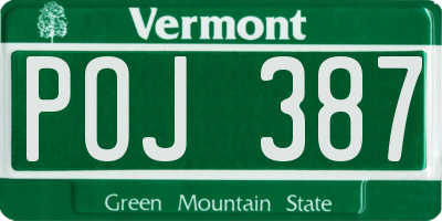 VT license plate POJ387