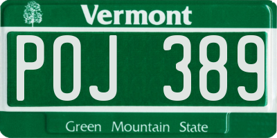 VT license plate POJ389