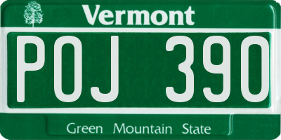 VT license plate POJ390