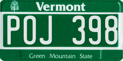 VT license plate POJ398