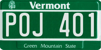 VT license plate POJ401